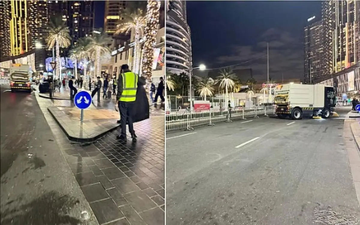 دبي تكنس شوارعها خلال ساعات بعد أضخم احتفال في العام