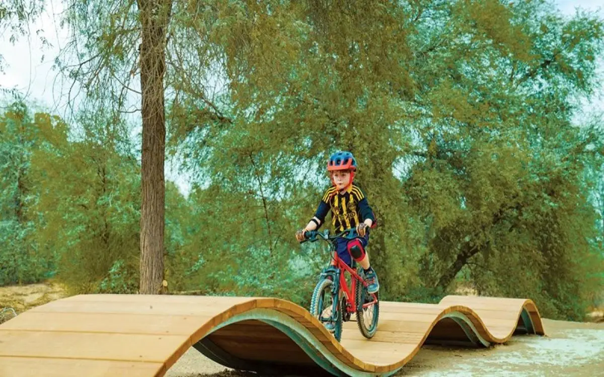دبي تشق مسار 1.5 كيلومتر للأطفال وسط غابات الغاف